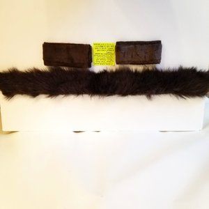 ✅#74C3 3 pcs Brown Faux Fur Hood Trim & Cuffs